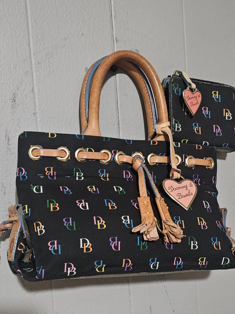 Dooney & Bourke  Mini Vintage Y2k Rainbow Edition Set. Restored Purse No Vinyl.